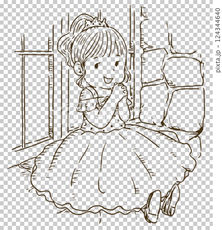 ドレスを着てポーズをとる女の子 ドレスを着てポーズをとる女の子 124344640