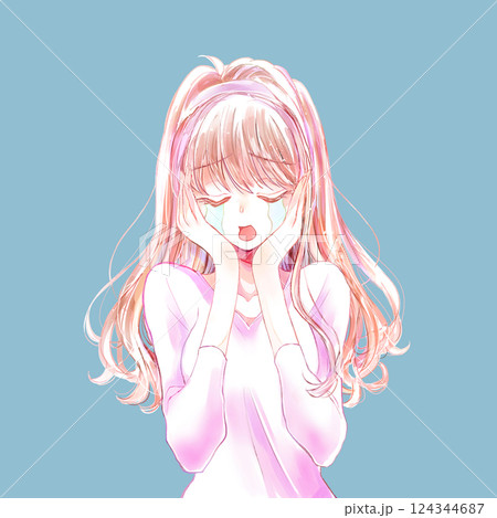 泣く女性 124344687