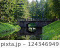 Old bridge in the park. Sunny weather. Warm summer day. 124346949