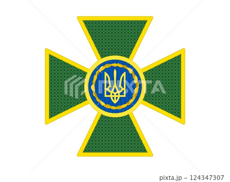 Ukrainian border cross green with gold tree vector Ukrainian border cross green with gold tree vector 124347307