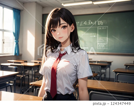 教室の少女 124347449