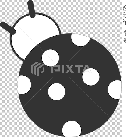 Simple ladybug monochrome vector icon Simple ladybug monochrome vector icon 124347706
