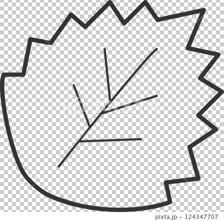 Simple line drawing leaf monochrome vector icon Simple line drawing leaf monochrome vector icon 124347707