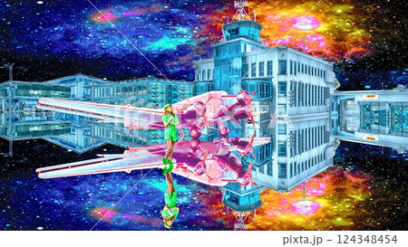 鏡面反射の異次元風景 124348454
