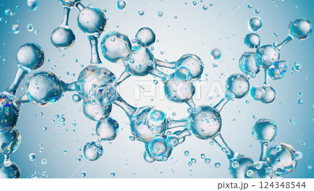 Interconnected Water Molecules: A Close-Up in a Fluid Environment 124348544