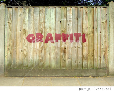 Graffiti fence 124349681
