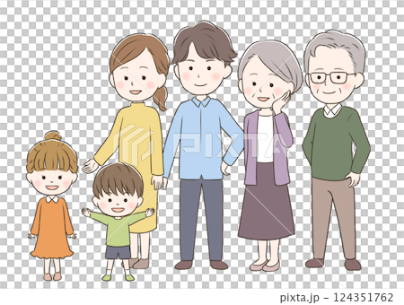 可愛的三代家庭一起出去 可愛的三代家庭一起出去 124351762