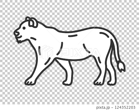 母獅插圖（線條描） 124352203