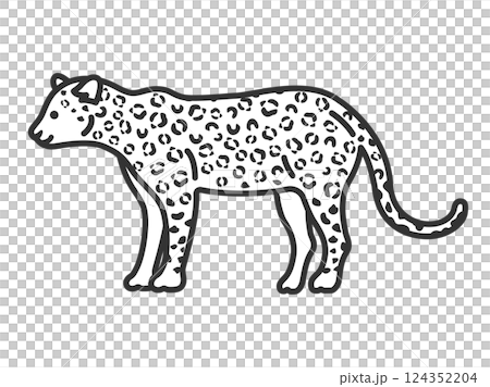 Illustration of an animal, leopard (line drawing) Illustration of an animal, leopard (line drawing) 124352204