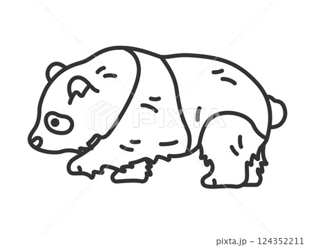 パンダ（線画）のイラスト 124352211