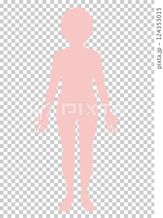 Silhouette of a middle-aged woman 124353015