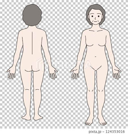 一位中年婦女的全身插圖 124353016