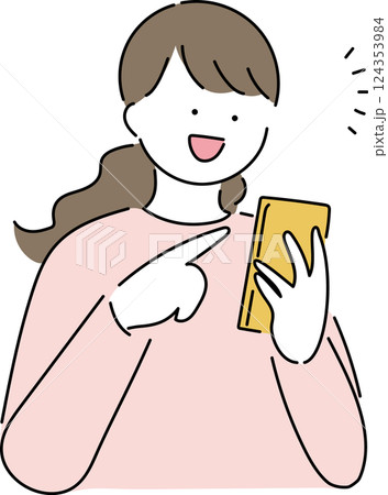 スマホで調べ物をするお母さん「あった!」 スマホで調べ物をするお母さん「あった!」 124353984