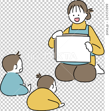 Reading Kamishibai (picture storytelling)_baby and woman 124353999