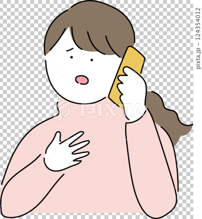 女人打電話_麻煩 124354012