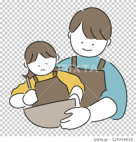 爸爸和女孩做飯 爸爸和女孩做飯 124354019