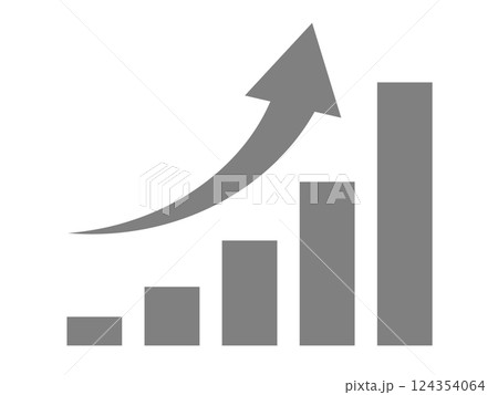 上昇のグラフ（業績アップ）のアイコン 124354064