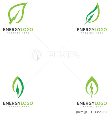 eco energy with leaf vector logo template eco energy with leaf vector logo template 124354080