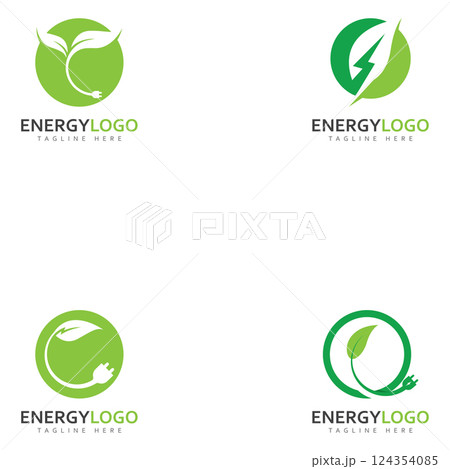 eco energy with leaf vector logo template eco energy with leaf vector logo template 124354085