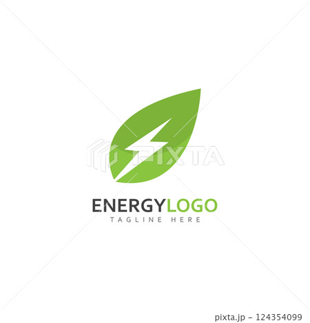 eco energy with leaf vector logo template 124354099
