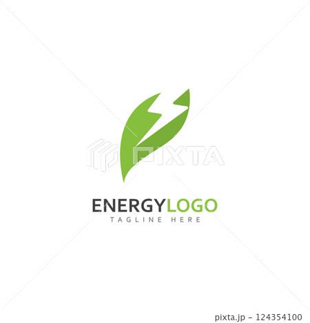 eco energy with leaf vector logo template 124354100