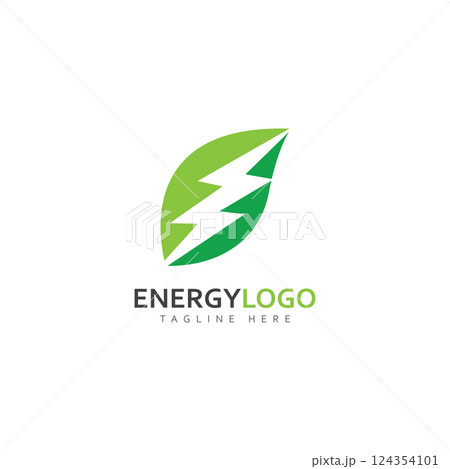 eco energy with leaf vector logo template eco energy with leaf vector logo template 124354101