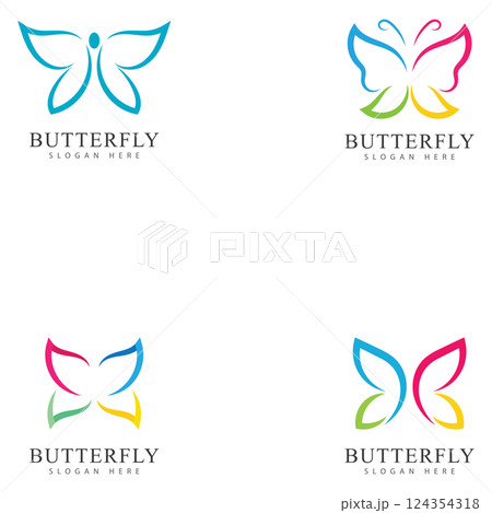 beauty butterfly vector icon design 124354318
