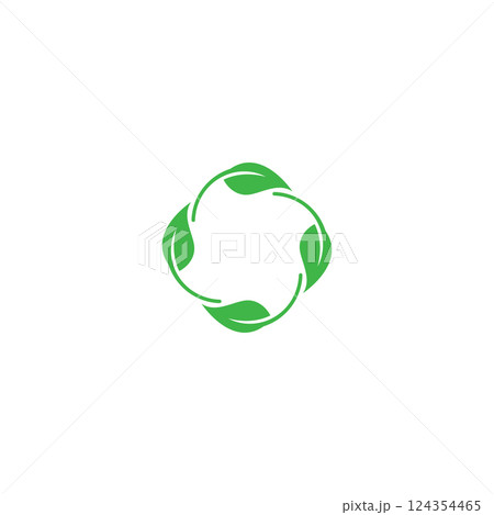 Vector bio recyclable degradable label logo template 124354465