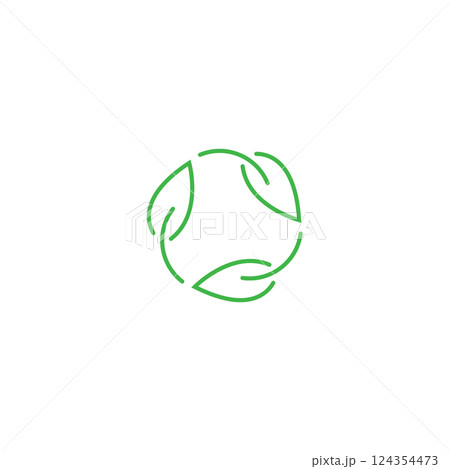 Vector bio recyclable degradable label logo template 124354473