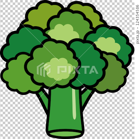 シンプルでかわいいブロッコリー　夏野菜のイラスト素材 124354586