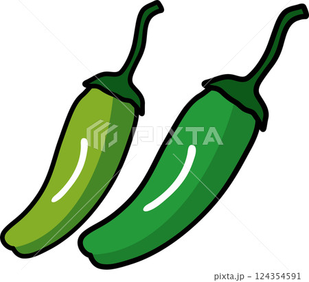 シンプルでかわいいしし唐 夏野菜のイラスト素材 シンプルでかわいいしし唐 夏野菜のイラスト素材 124354591