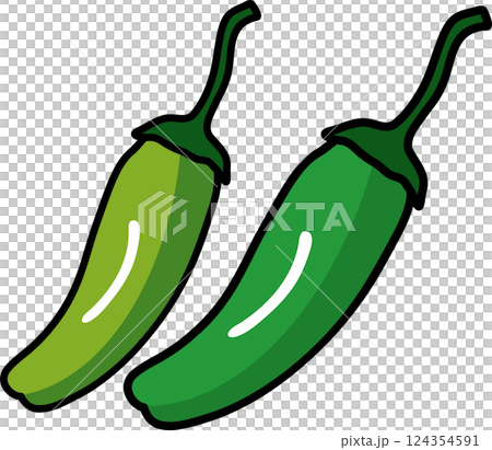 シンプルでかわいいしし唐 夏野菜のイラスト素材 シンプルでかわいいしし唐 夏野菜のイラスト素材 124354591
