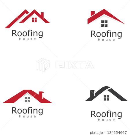roof house icon logo. roof property logo template roof house icon logo. roof property logo template 124354667