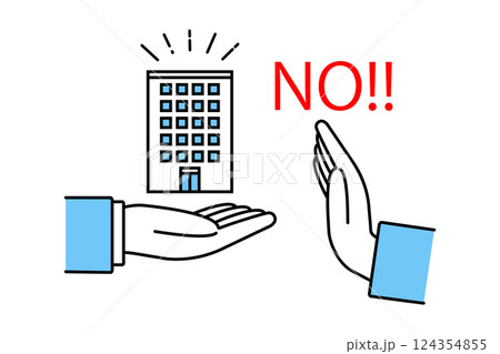 会社の事業継承や紹介を断る状況をイメージしたイラスト 会社の事業継承や紹介を断る状況をイメージしたイラスト 124354855