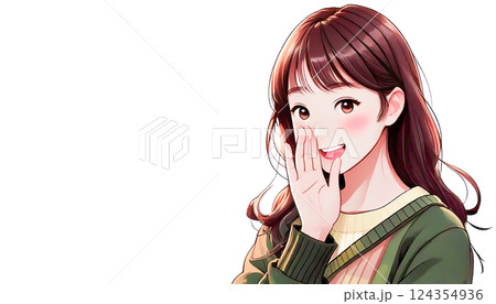 内緒のジェスチャー　若い女性 124354936