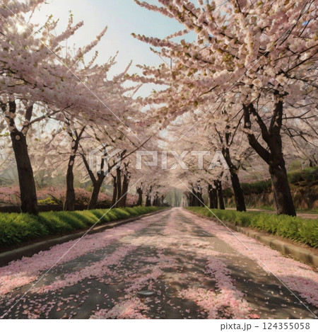 桜舞う小径 124355058
