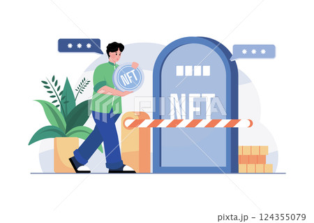 Cryptographic Token Illustration concept on white background 124355079