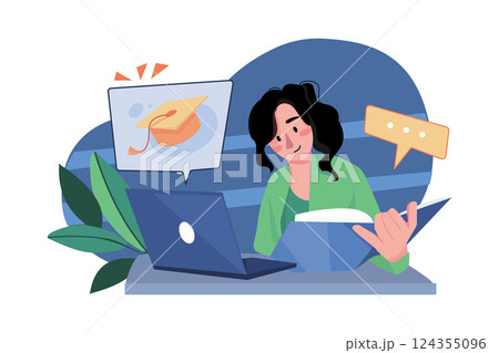 Women Doing An Online Certificate Course 124355096