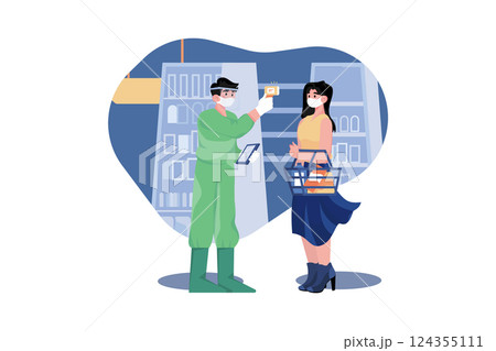 Temperature Checking at The Supermarket 124355111