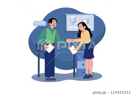 Affiliate Marketing. Human handshake and cooperation. 124355251