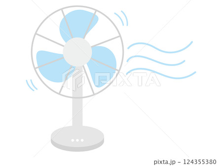 扇風機から涼しい風が出る様子 扇風機から涼しい風が出る様子 124355380