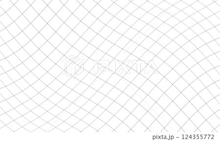 ゆらりと歪んだ波に沿った方眼のます目 124355772