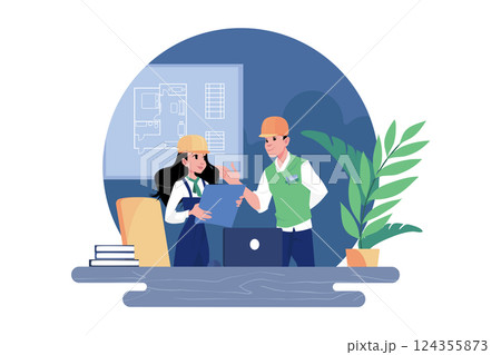 Construction site planning process 124355873