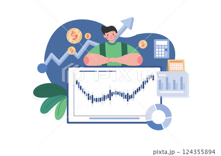 Finance Management Illustration concept. A flat illustration isolated on white background Finance Management Illustration concept. A flat illustration isolated on white background 124355894