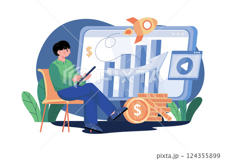 Generating Increased Revenue Illustration concept on white background 124355899