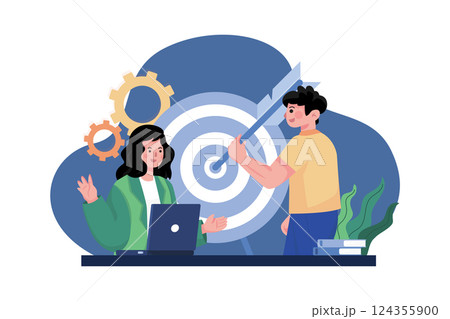 Re-targeting Illustration concept on white background 124355900