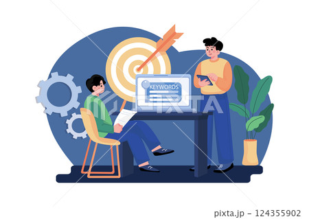 Keyword Targeting Illustration concept on white background 124355902