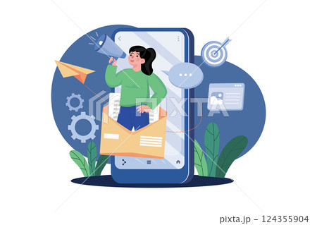 Email Marketing Illustration concept on white background 124355904