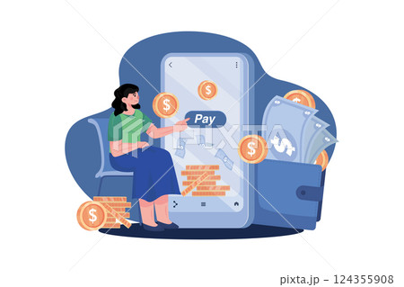 Pay Per Click Management Illustration concept on white background 124355908