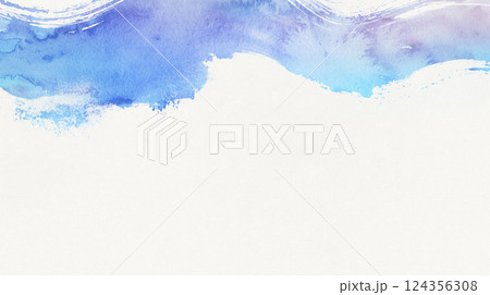 和風な背景 筆の躍動感 青色 和風な背景 筆の躍動感 青色 124356308